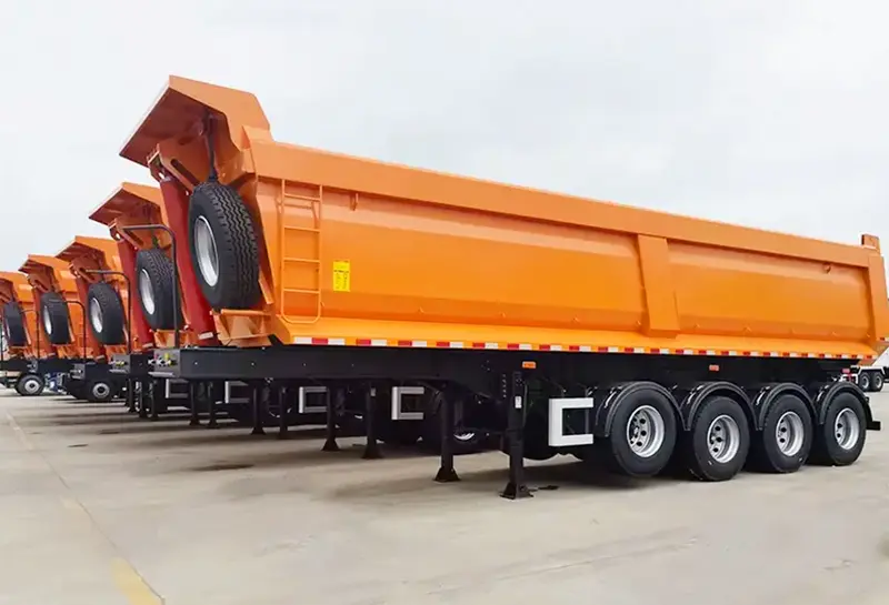 Our trucks sinotruk howo end dump semi trailer
